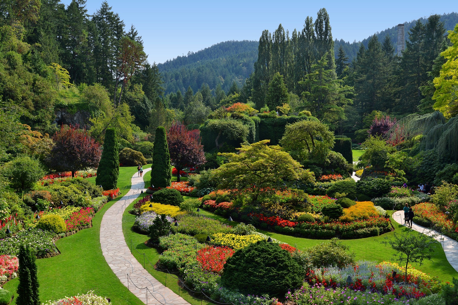Les jardins Butchart, près de Victoria, sous le soleil d’été